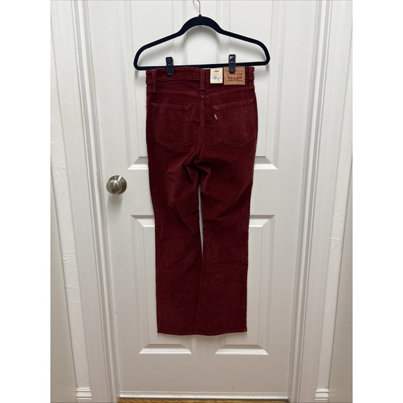 Levi's 725 High Rise Bootcut Corduroy Pants Red Size 6 Short W28 L30 - Picture 9 of 13